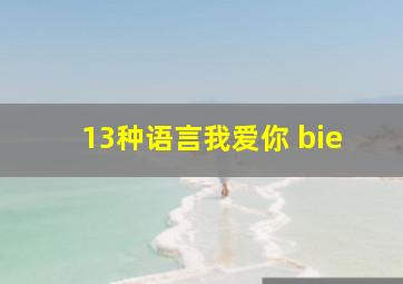 13种语言我爱你 bie